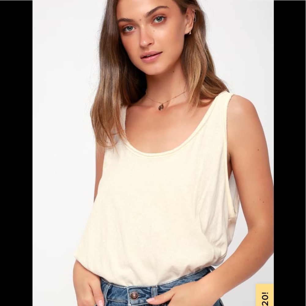 NWT Free People Sydney Tank Bodysuit White ivory - Picture 3 of 12